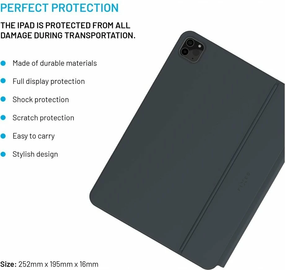 Mbështjellës me tastierë FIXED Typee për Apple iPad Pro 11\" M4 (2024), Bluetooth, me trackpad, USB-C, i zi