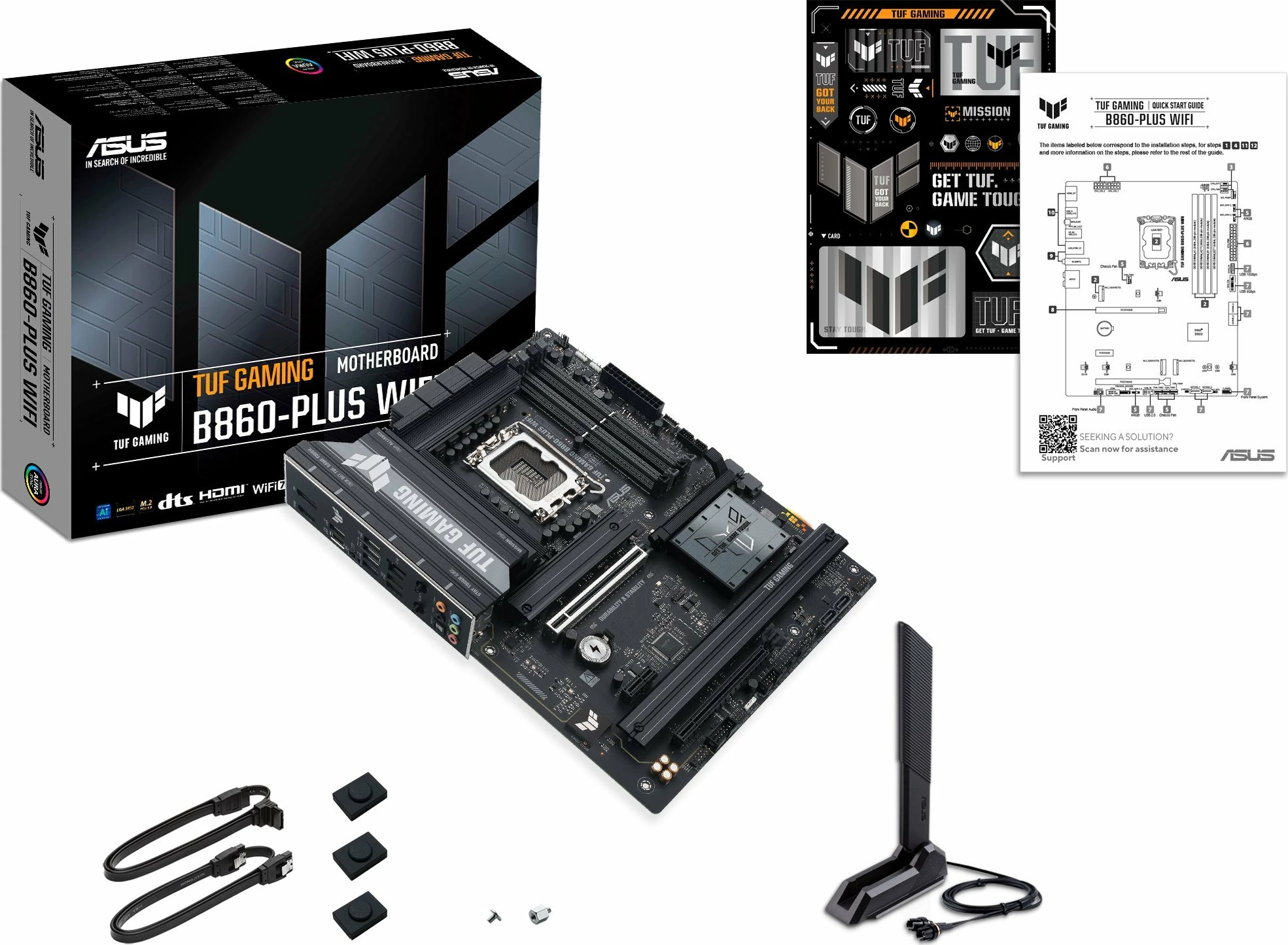Pllakë amë Asus TUF GAMING B860-PLUS WIFI, ATX, DDR5 deri 256GB, WiFi 7, Bluetooth, 2.5GbE