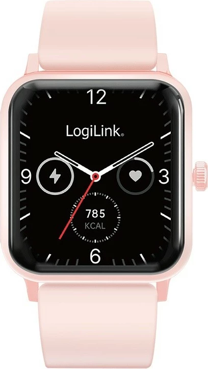 Smartwatch, LogiLink SW0001P, LCD 1.83", Bluetooth 5.2, IP68, bateri 230 mAh, rozë