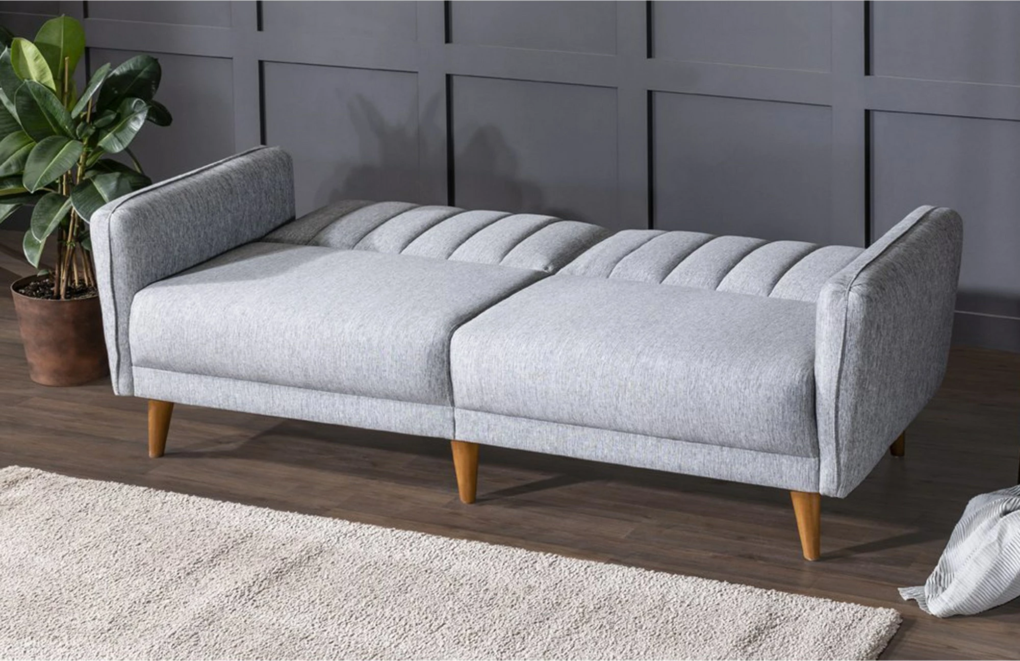 Divan-krevat treshe, ngjyrë gri, Atelier del Sofa