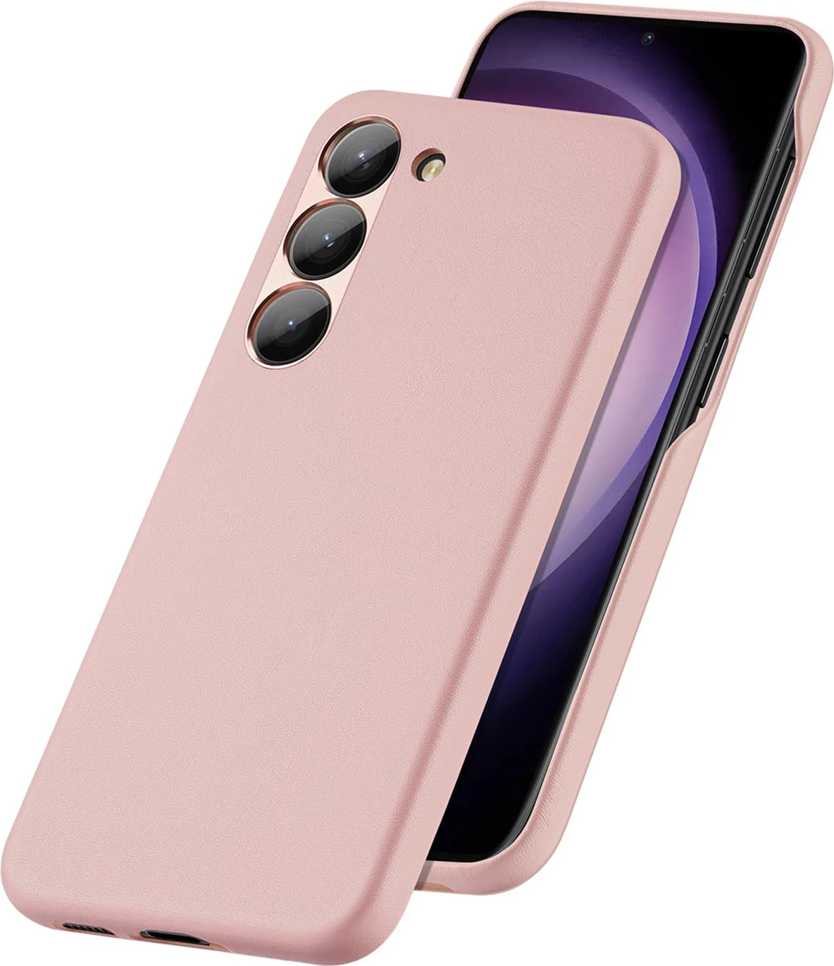 Mbështjellës Dux Ducis Grit për Samsung Galaxy S23+, lëkurë ekologjike, rozë