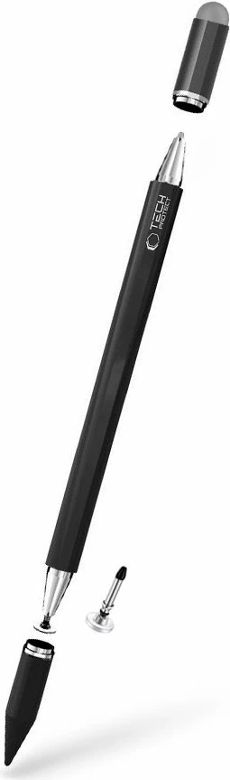 Stilus Tech-Protect USP200, për tablet, i zi, me majë të zëvendësueshme