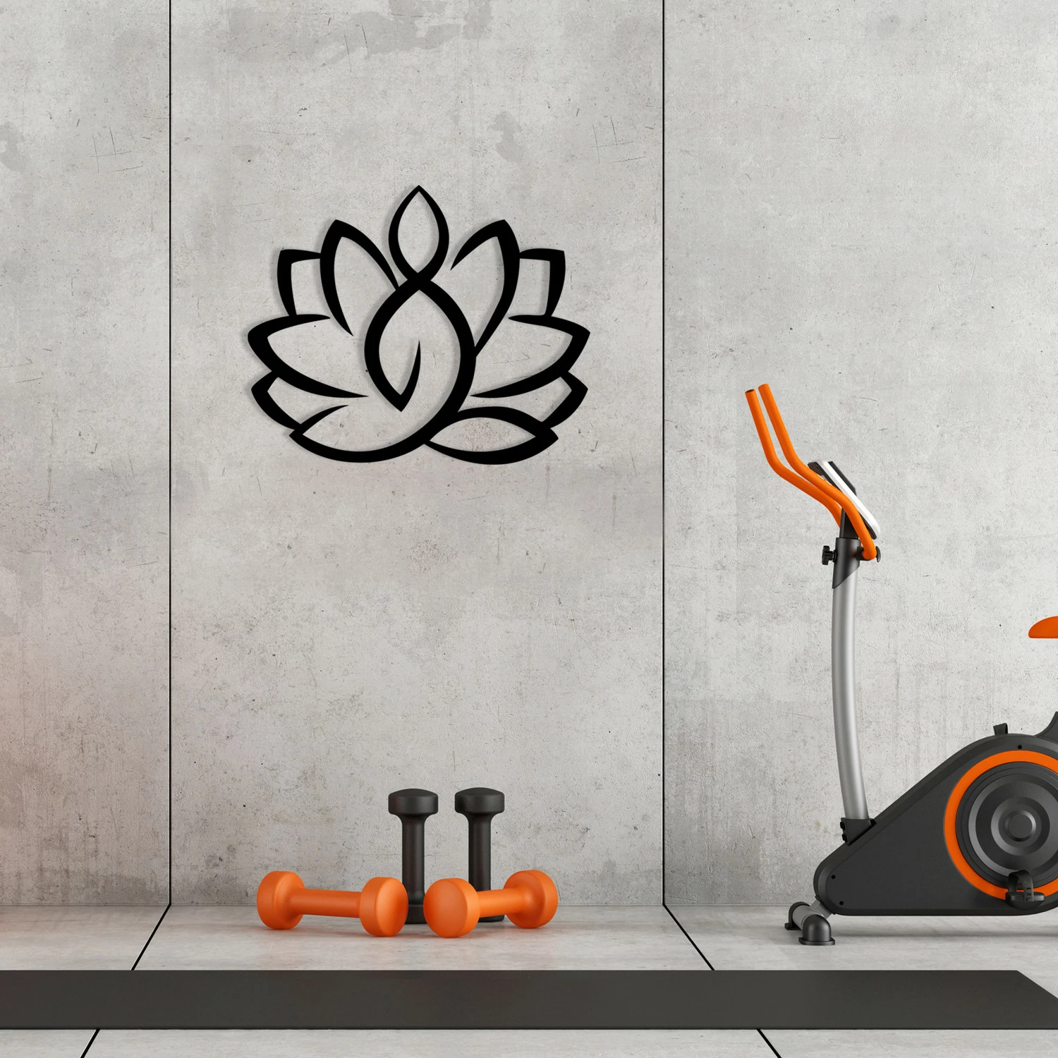 Aksesor dekorativ metalik për mur, lotus, Wallity, M114