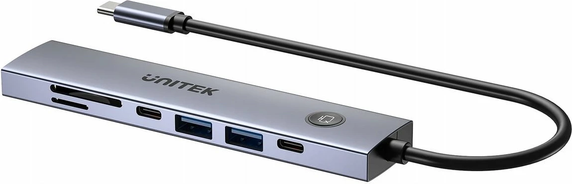 Hub USB-C Unitek H1124AGY01 7-në-1, 4K@60Hz, PD 100W, HDMI On/Off, 5 Gbps, Space Grey