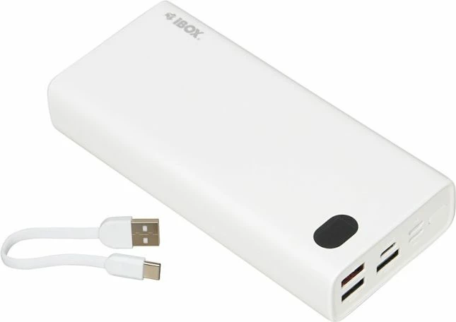 Power bank iBox PB20 20000 mAh, e bardhë