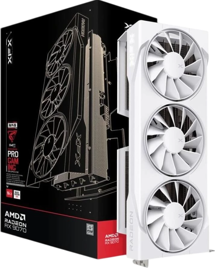 Kartë grafike XFX Swift AMD Radeon RX 9070 OC Gaming Edition 16GB GDDR6, 1x HDMI 3x DP, e bardhë