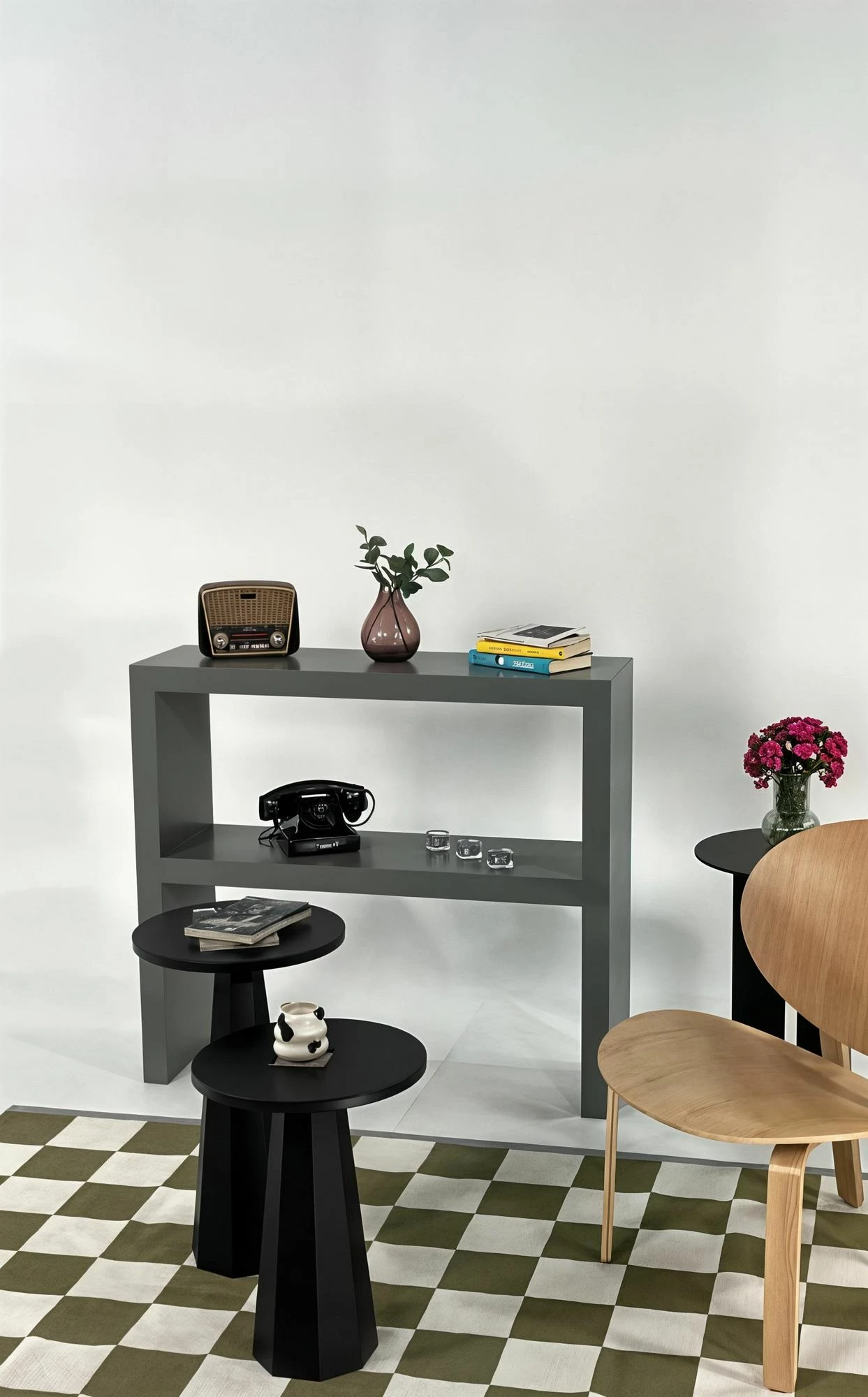 Set tavolinash kafeje Skye Decor, Lilyum (57 + 47), e zezë