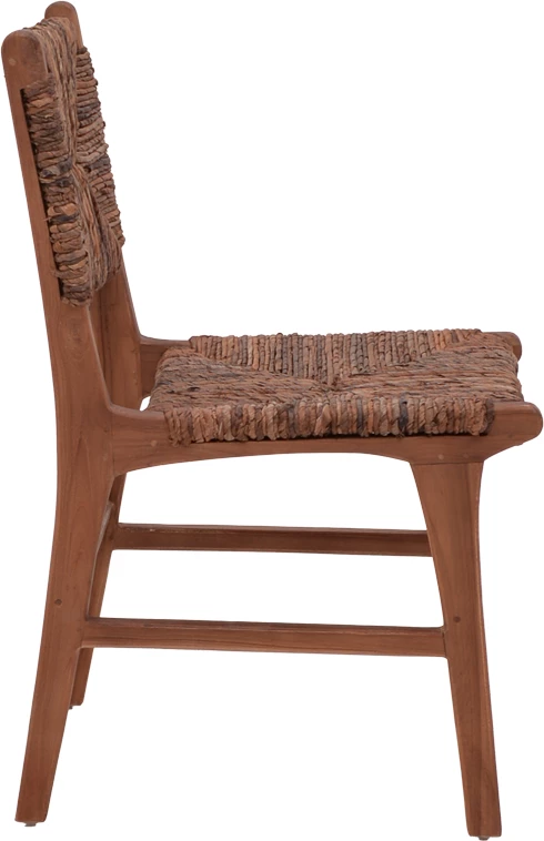 Karrige Refane, ngjyrë natyrale, dru teak dhe litar banane, 50x58x85cm