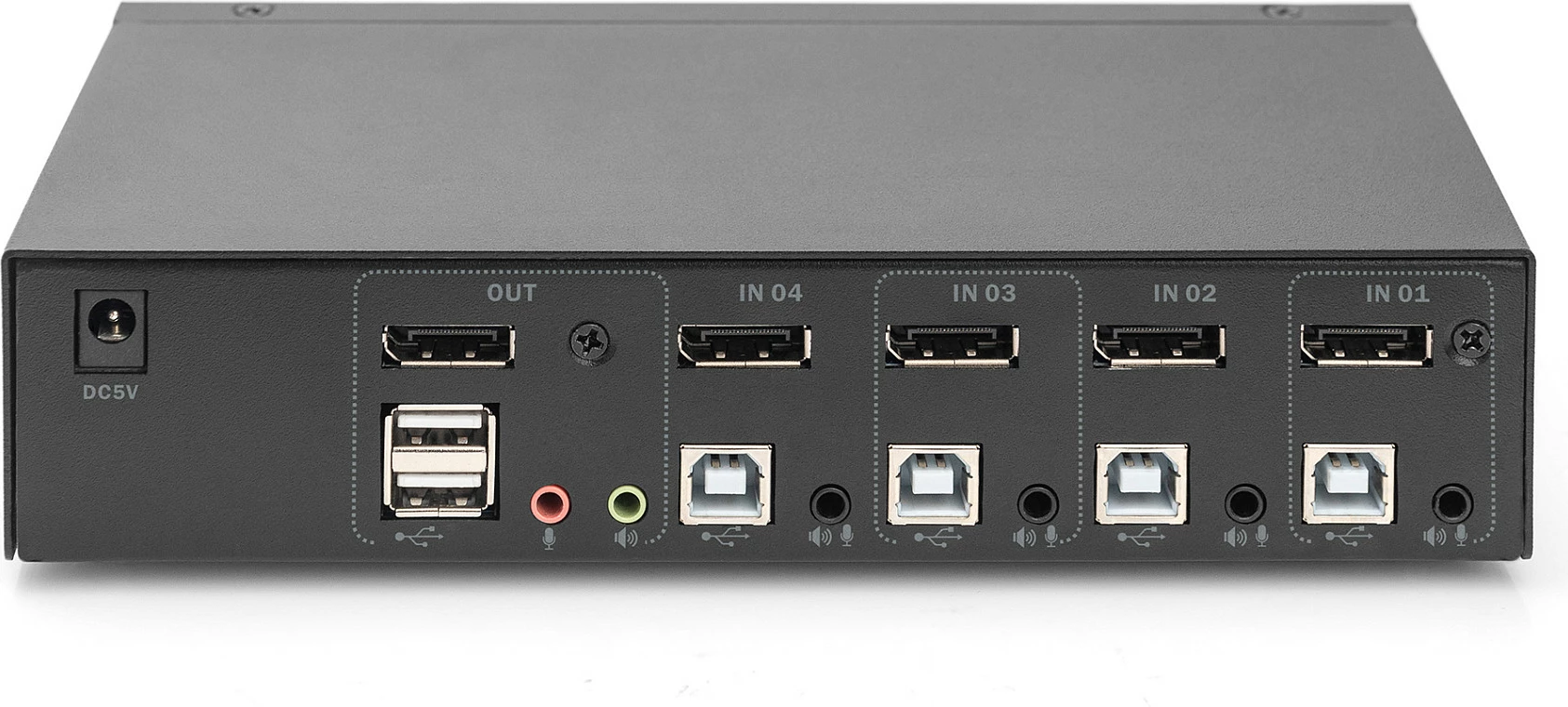 KVM switch Digitus DS-12891, 4x1 DisplayPort, 4K@60Hz, USB + Audio, zi