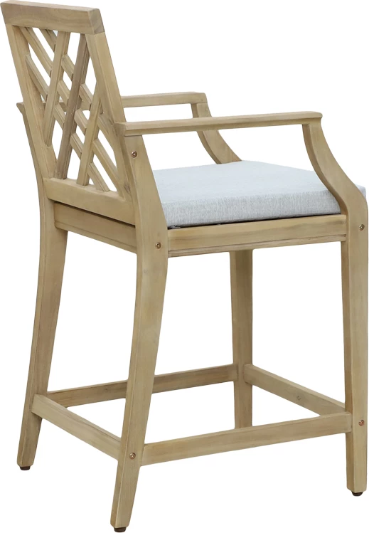 Set tavoline me karrige Bravo-Amalfi, dru akacie dhe pëlhurë bezhë, 130x70x90cm