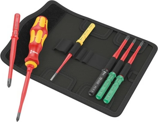 Set veglash Wera 05006603001, 7 copë, kuti tekstile, e zezë