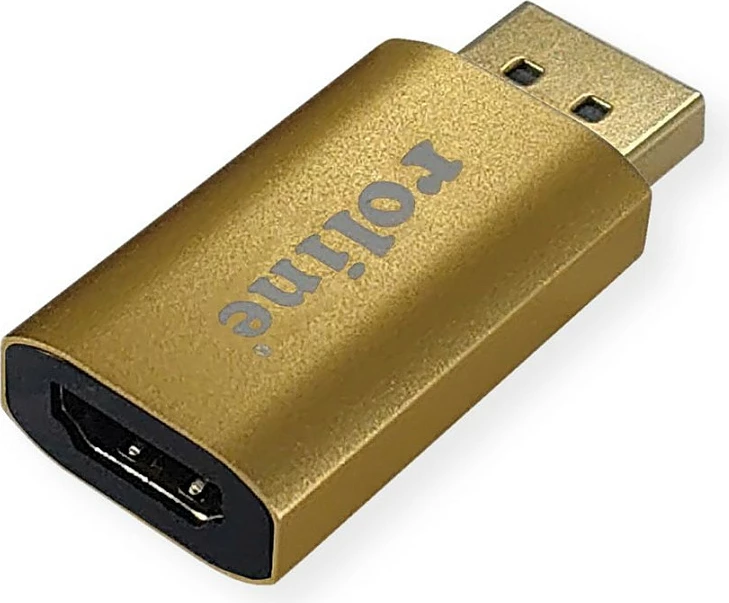 Adapter DisplayPort në HDMI ROLINE 12.03.3158, 4K 60Hz, Gold
