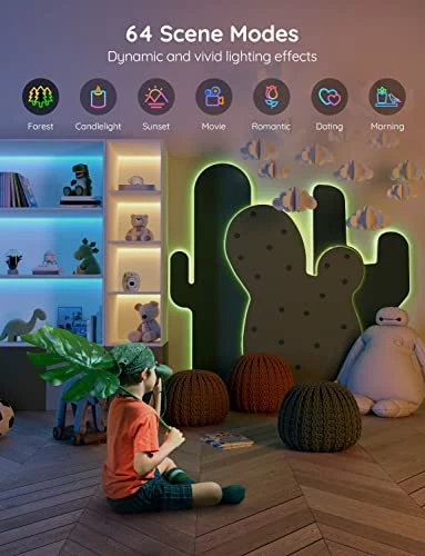 Shirit LED RGB Govee 5 m, Wi‑Fi Smart (kompatibil me Alexa), set me kontrollues