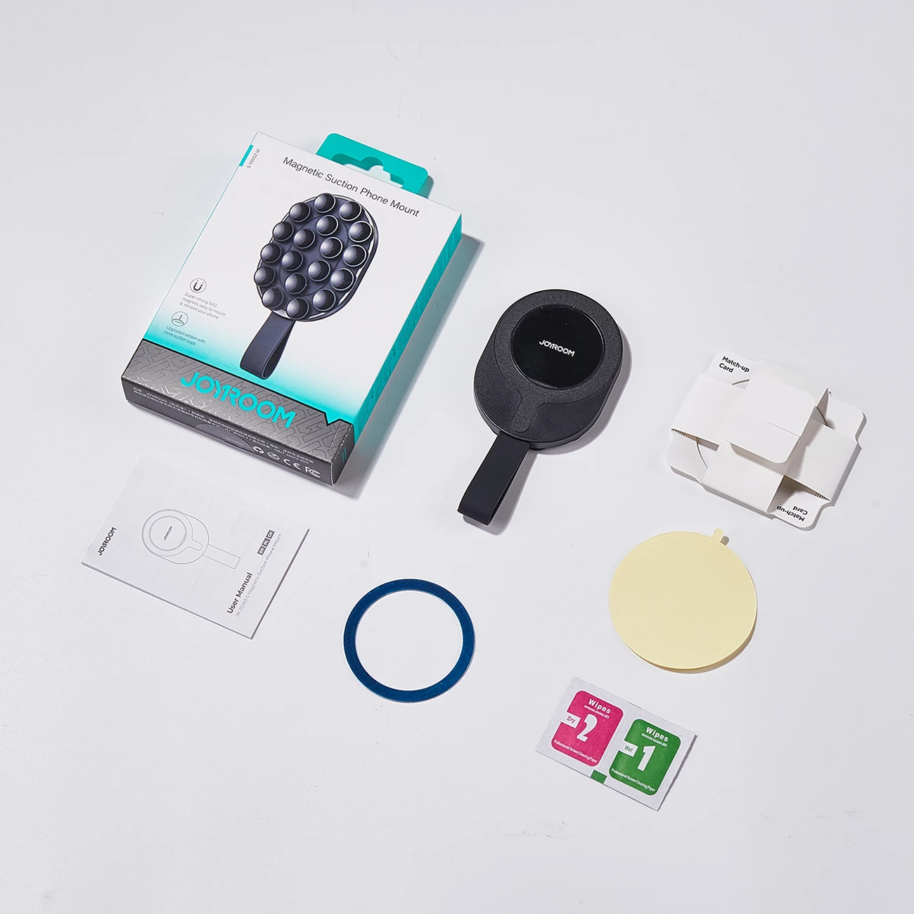 Mbajtës magnetik Joyroom JR-ZS393-S për telefon 4.7-7", me kupa thithëse, i zi