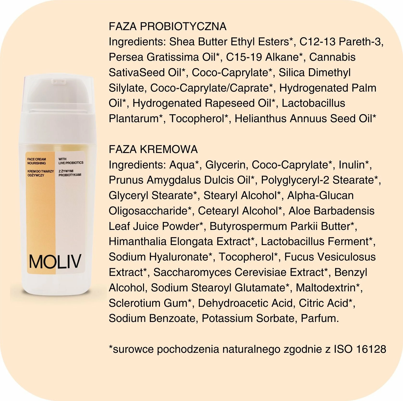 Krem fytyre MOLIV Nourishing me probiotikë të gjallë 30 ml