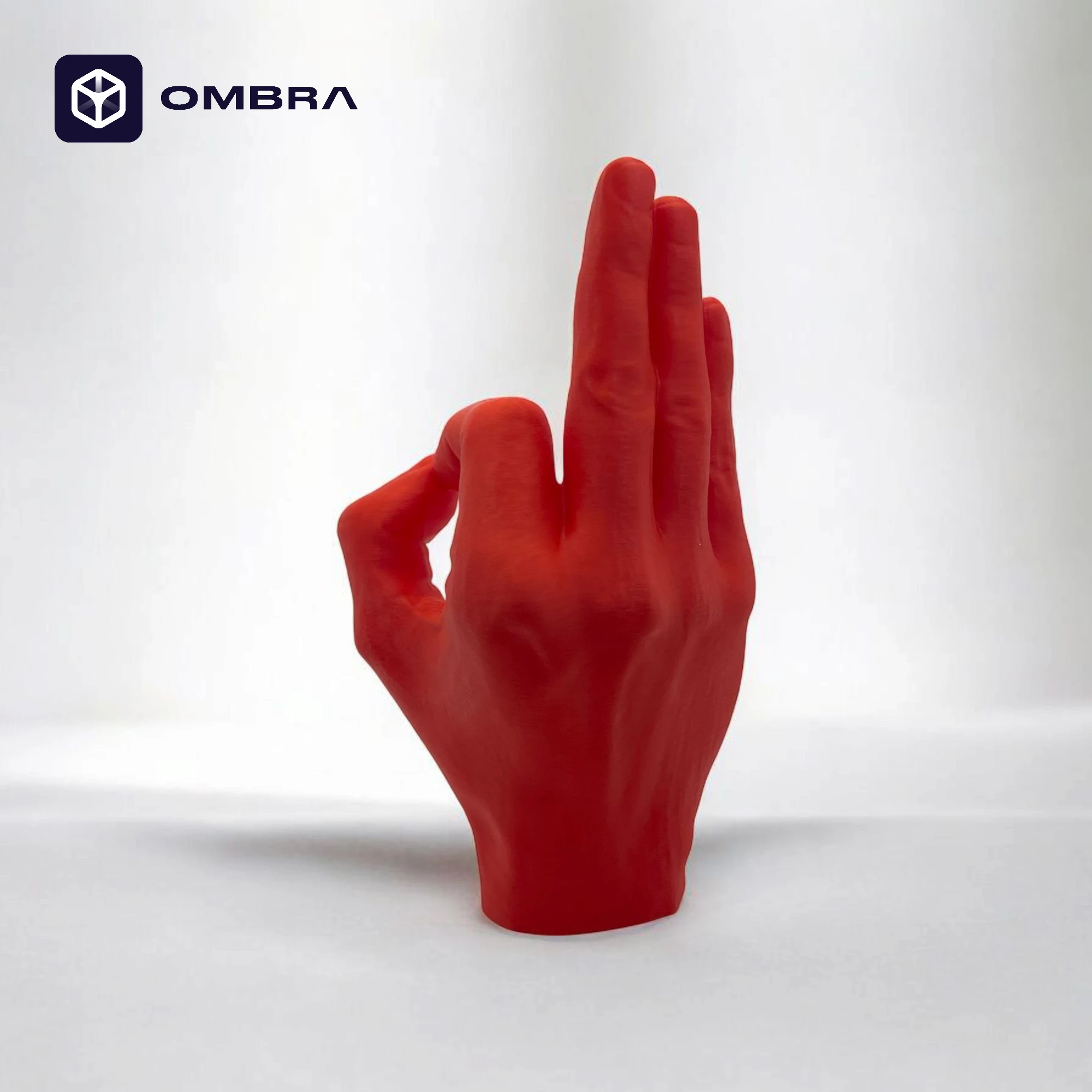 Dekor i dizajnuar në stilin "OK Hand", e kuqe