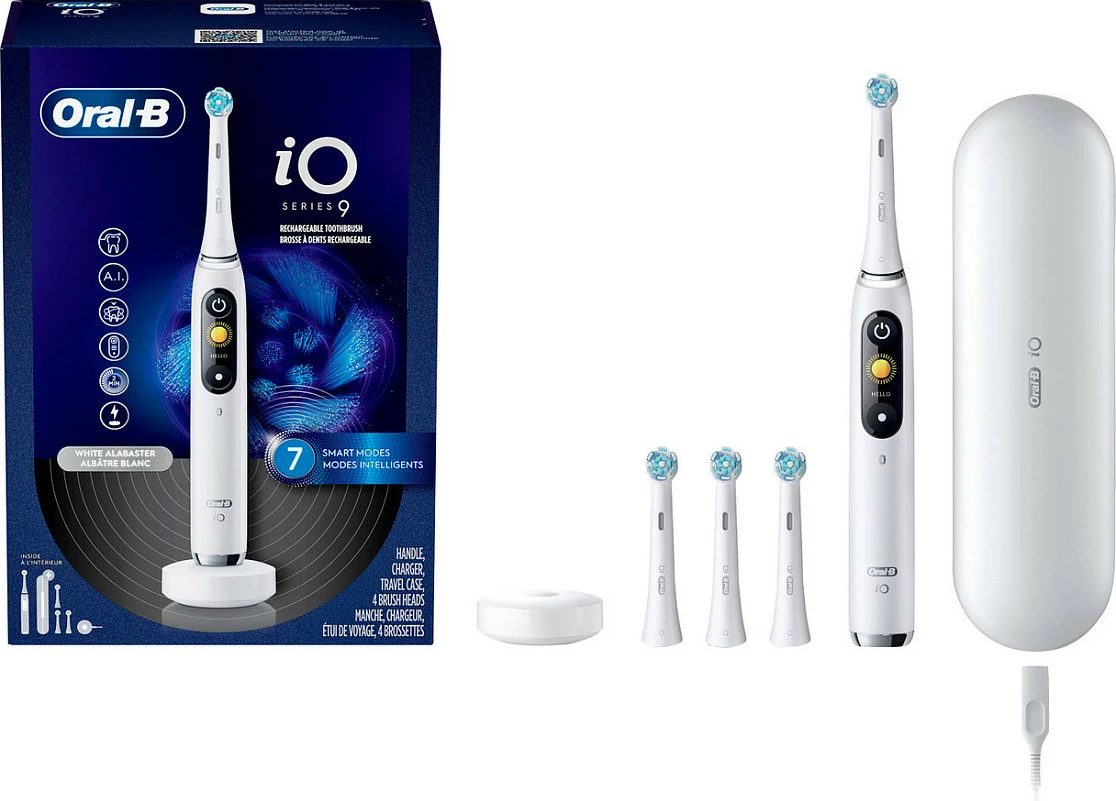Brushë elektrike dhëmbësh Oral-B iO Series 9 Luxe Edition, White Alabaster