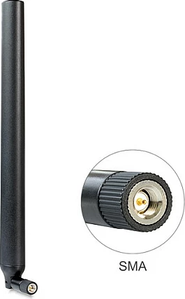 Antena LTE DeLOCK 88436, 4.5 dBi, RP-SMA male, 0.824-0.894/1.92-2.17 GHz, e zezë