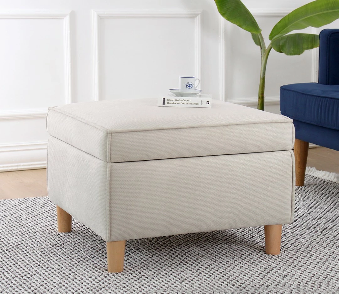 Puf Atelier del Sofa, ngjyrë krem, Roscen