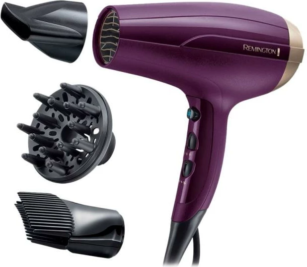 Tharëse flokësh, Remington, D5219 Your Style, me 3 aksesorë, lila, set