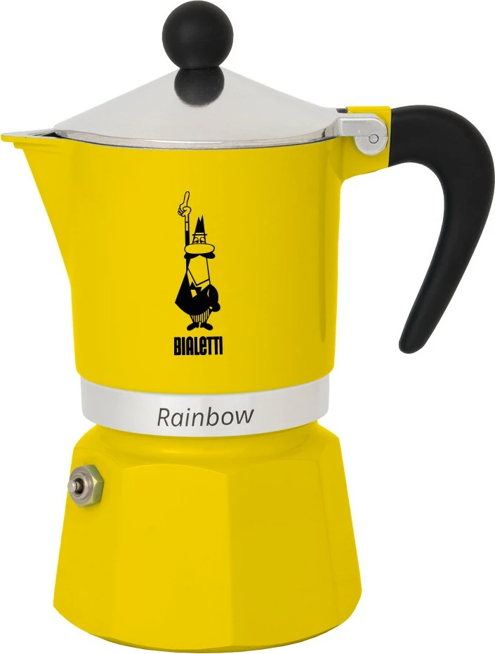 Moka pot Bialetti Rainbow 6TZ, 6 filxhanë, alumini, e verdhë