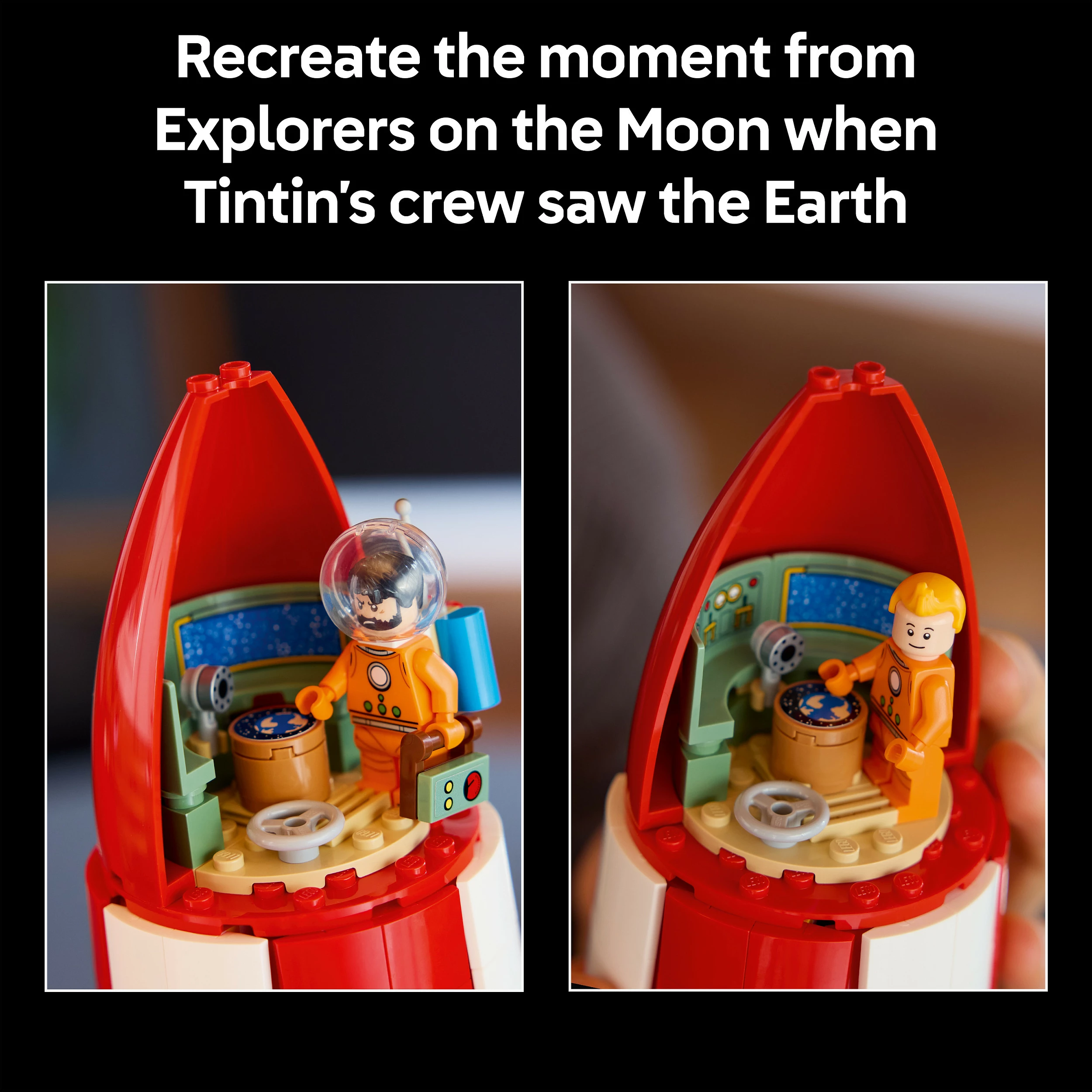 Set ndërtimi LEGO Ideas 21367 Tintin Moon Rocket, 1283 pjesë, 18+, multikolor