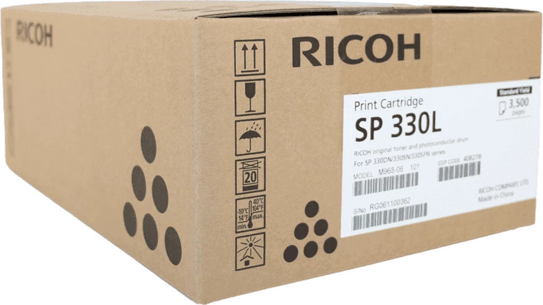 Toner, Ricoh SP 330L 408278 rendiment 3500 faqe, e zezë