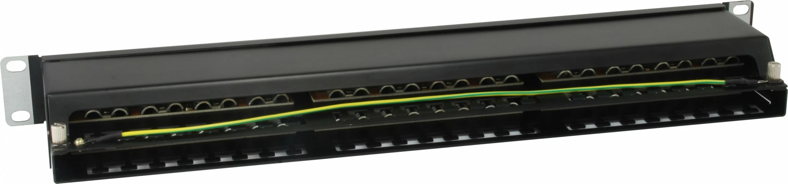 Patch panel Equip 48-portë, Cat6, 1U, i zi, rack mounting