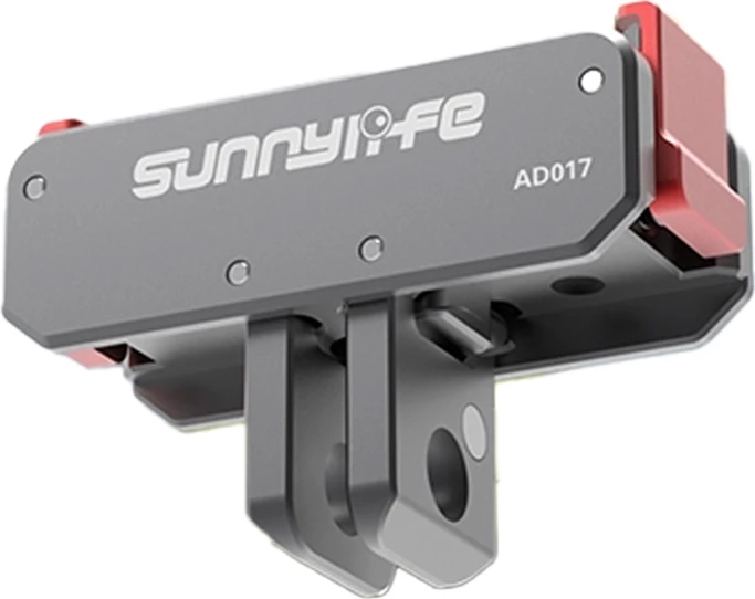 Adaptues magnetik me çlirim të shpejtë 180°, Sunnylife AD017, për kamera DJI Osmo/Action, montim 1/4" dhe 2-prong, aliazh alumini, e zezë/metalike