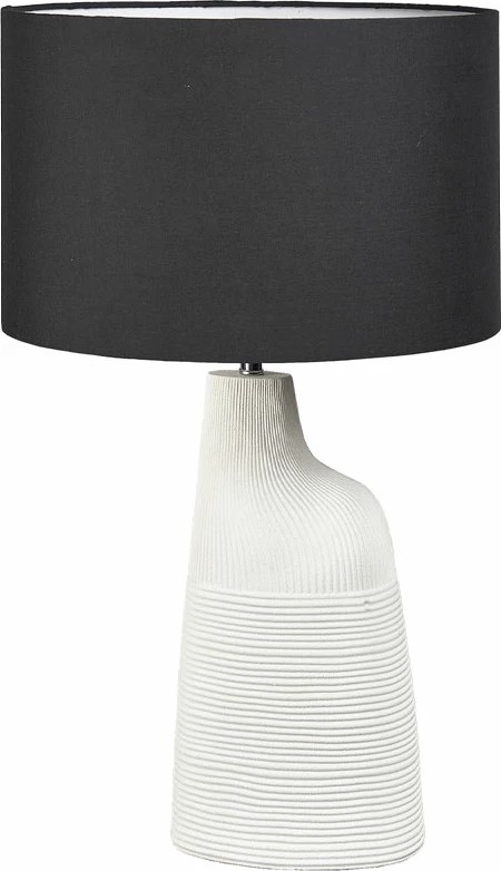 Lampë tavoline Jemma, polirezine, e bardhë/zezë, 36x36x57cm