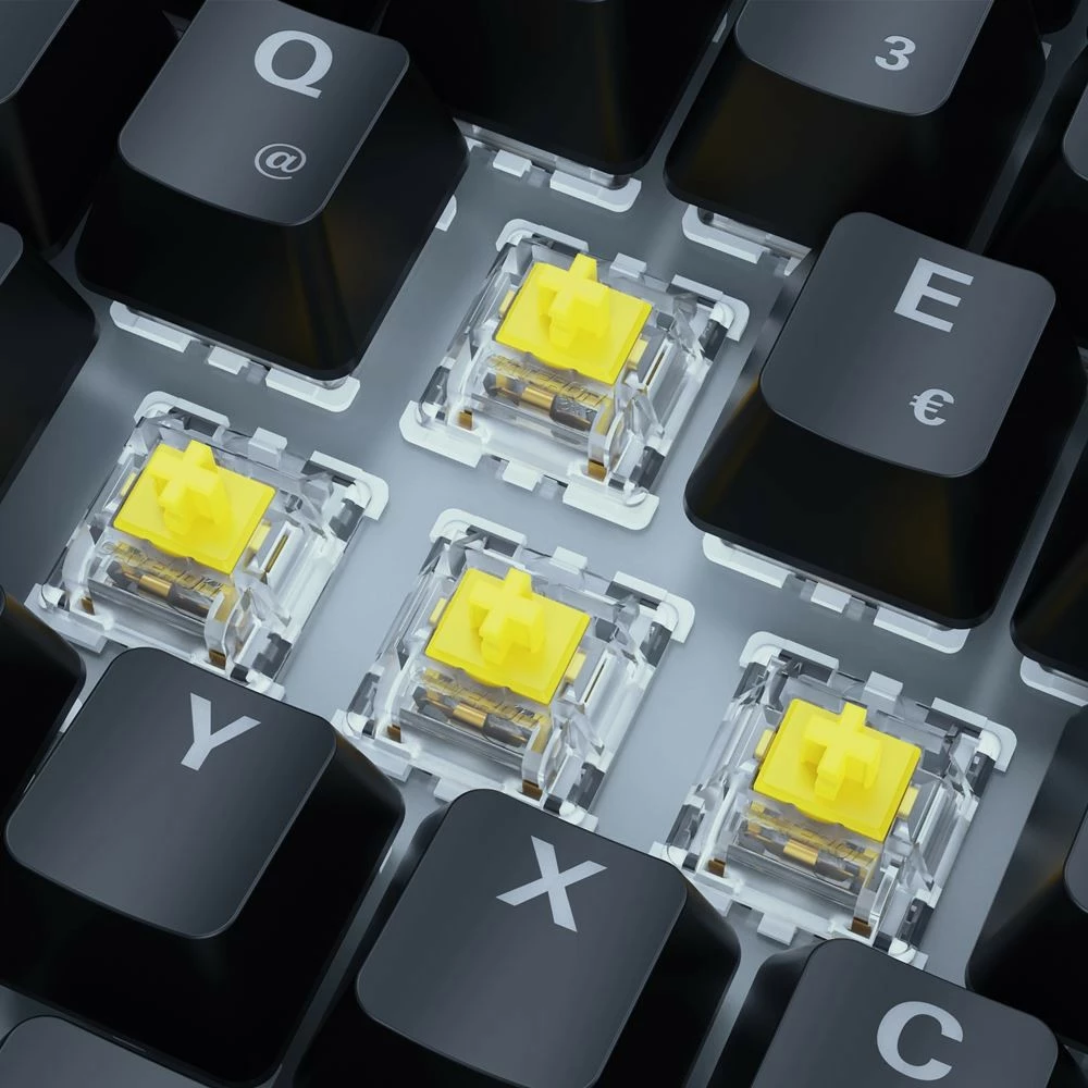 Tastierë mekanike SHARKOON SKILLER SGK50 S3, Gateron Yellow, 75%, RGB, QWERTZ, e zezë
