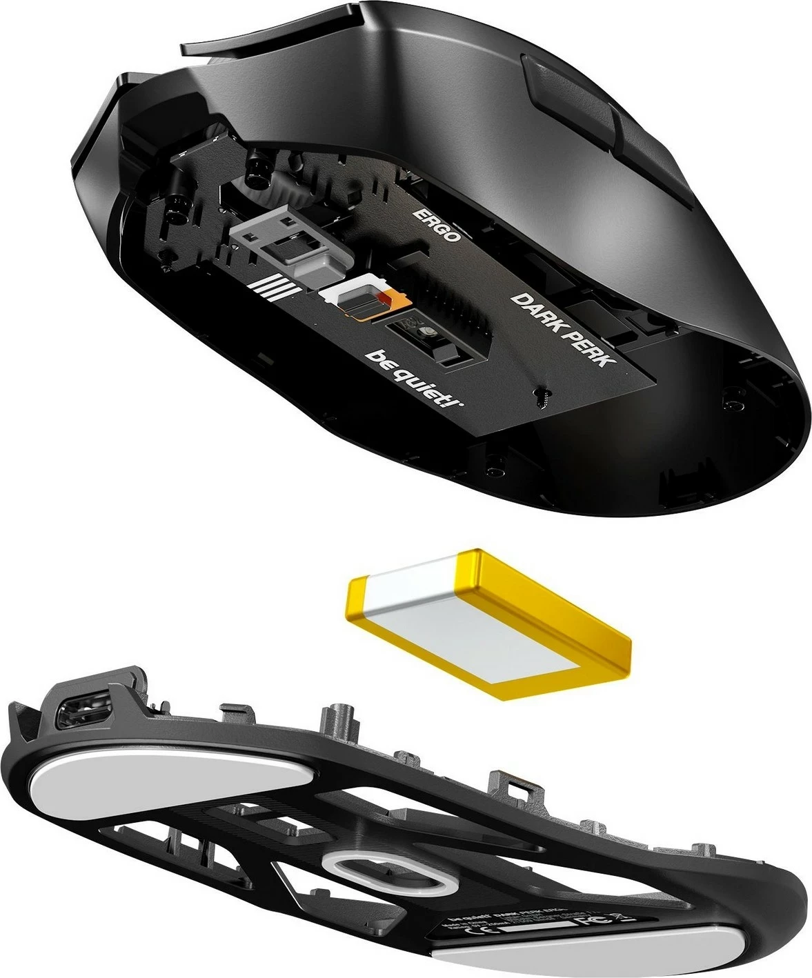 Maus be quiet! DARK PERK ERGO, wireless, 32000 DPI, i zi
