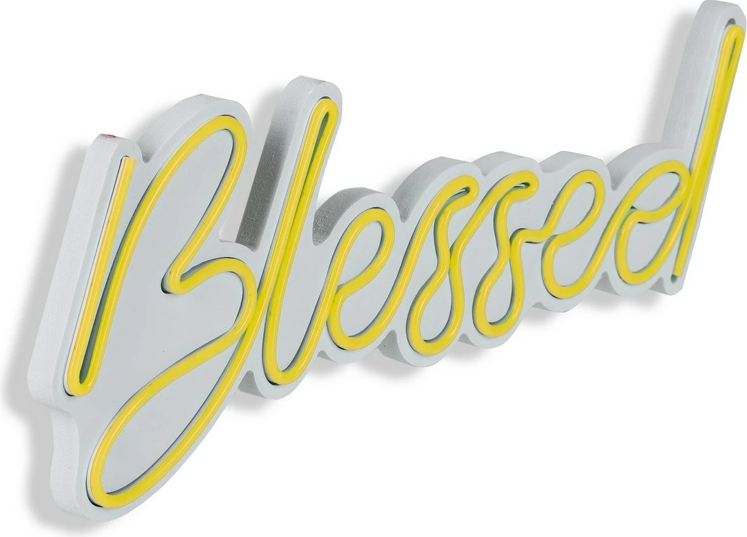 Dritë dekorative LED plastike, ‘Blessed’, ngjyrë e verdhë
