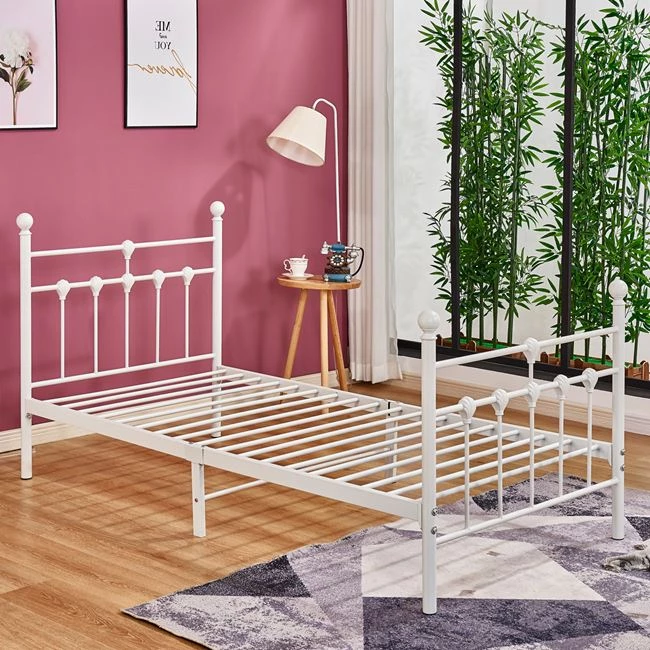 Krevat metalik JACINDA, ngjyrë e bardhë, FH574.02, 90x190 cm