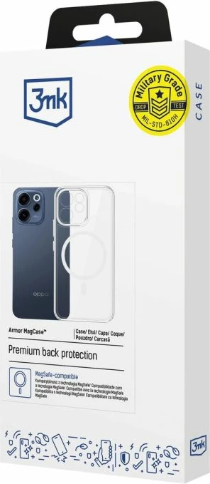 Kapak telefoni 3mk Armor MagCase për Oppo Reno 15 F 5G / Reno 15 FS 5G, transparent