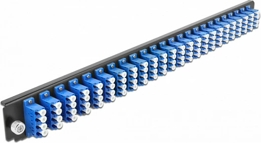 Panel fibër optike DeLOCK 24 Port LC Quad, 1U Rack, blu