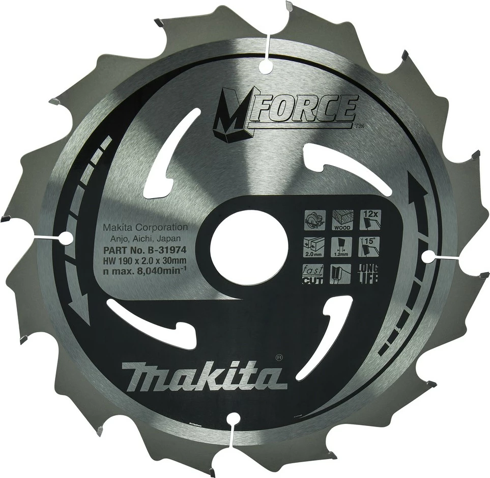 Disk prerës Makita M-FORCE 190x30x12 dhëmbë