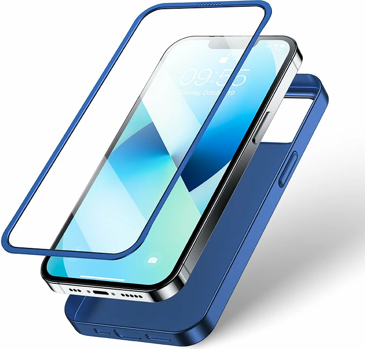 Mbështjellës Joyroom JR-BP927 për iPhone 13, komplet 360°, xham i temperuar, kaltër