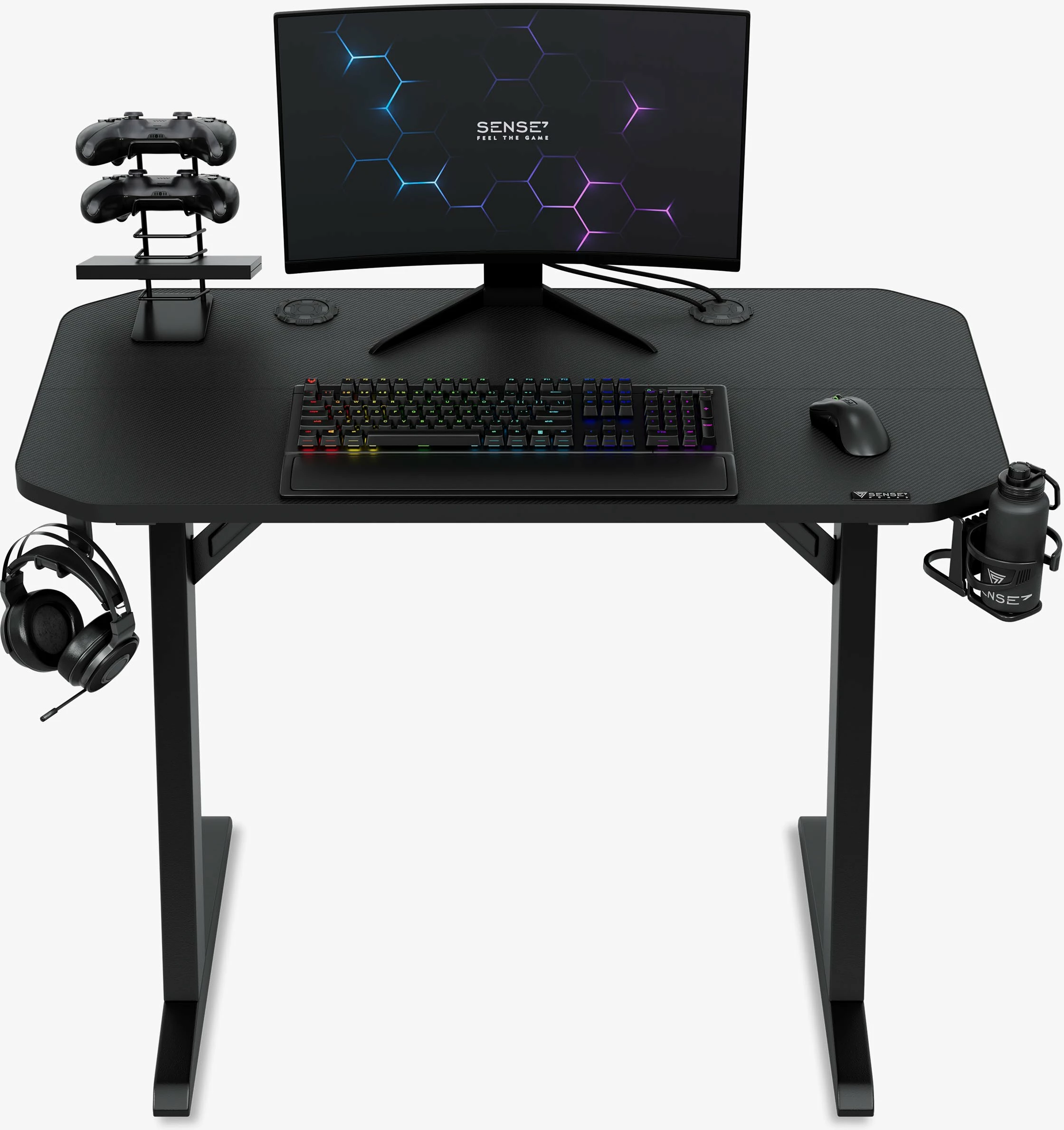 Tavolinë gaming SENSE7 Nomad Basic 100x50 cm 75 cm, e zezë
