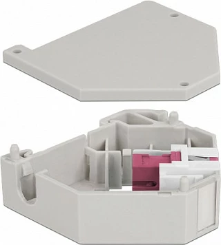 Adapter DIN rail DeLOCK Keystone SC Simplex femër-femër, gri/vjollcë/bardhë