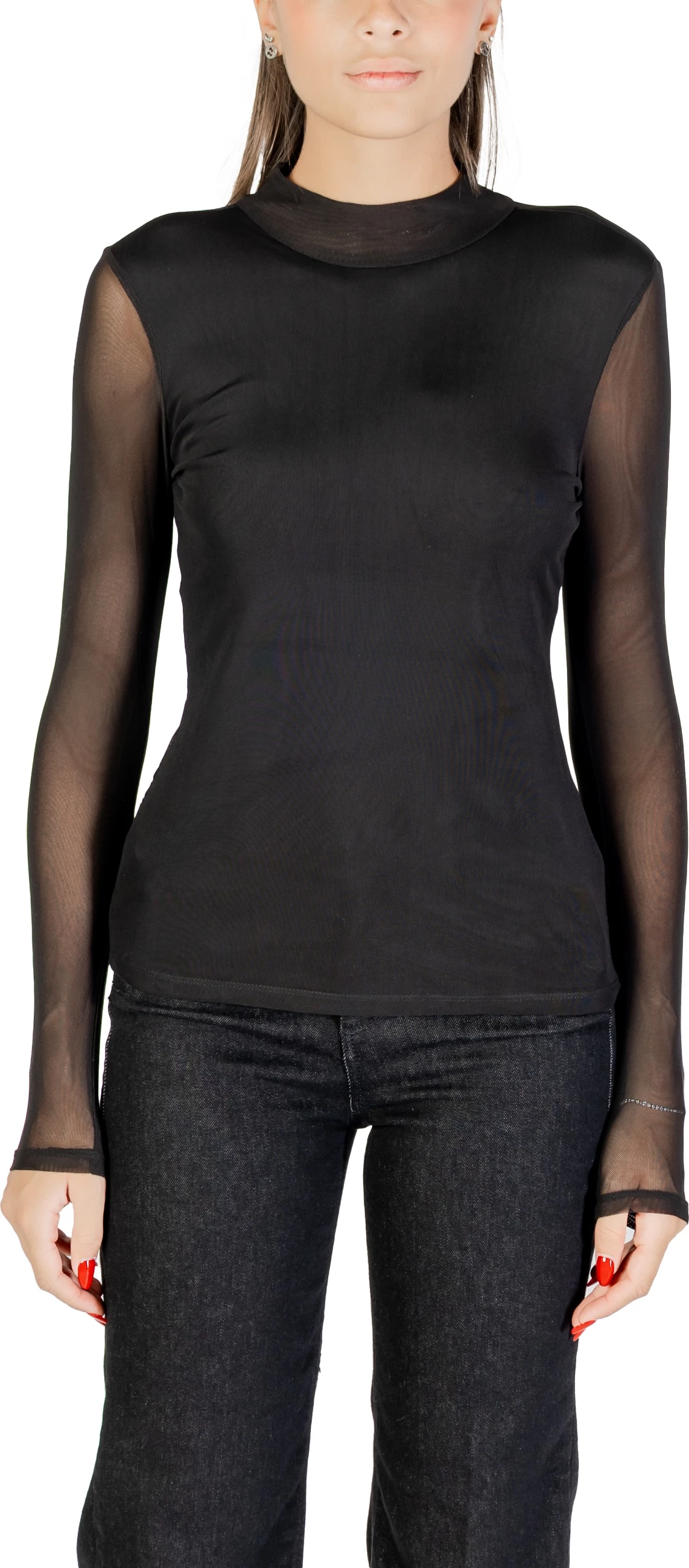 Bluzë Only Onlerica Life Mesh L/S Top JRS 15141298 për femra, e zezë