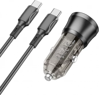 Karikues makine BOROFONE BZ325 38W PD QC 3.0, USB-A 18W + Type-C 20W, kabllo Type-C në Type-C 1m, e zezë