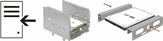 Kit montimi HDD/SSD 2.5" në bay 3.5" DeLOCK 18282, argjendtë