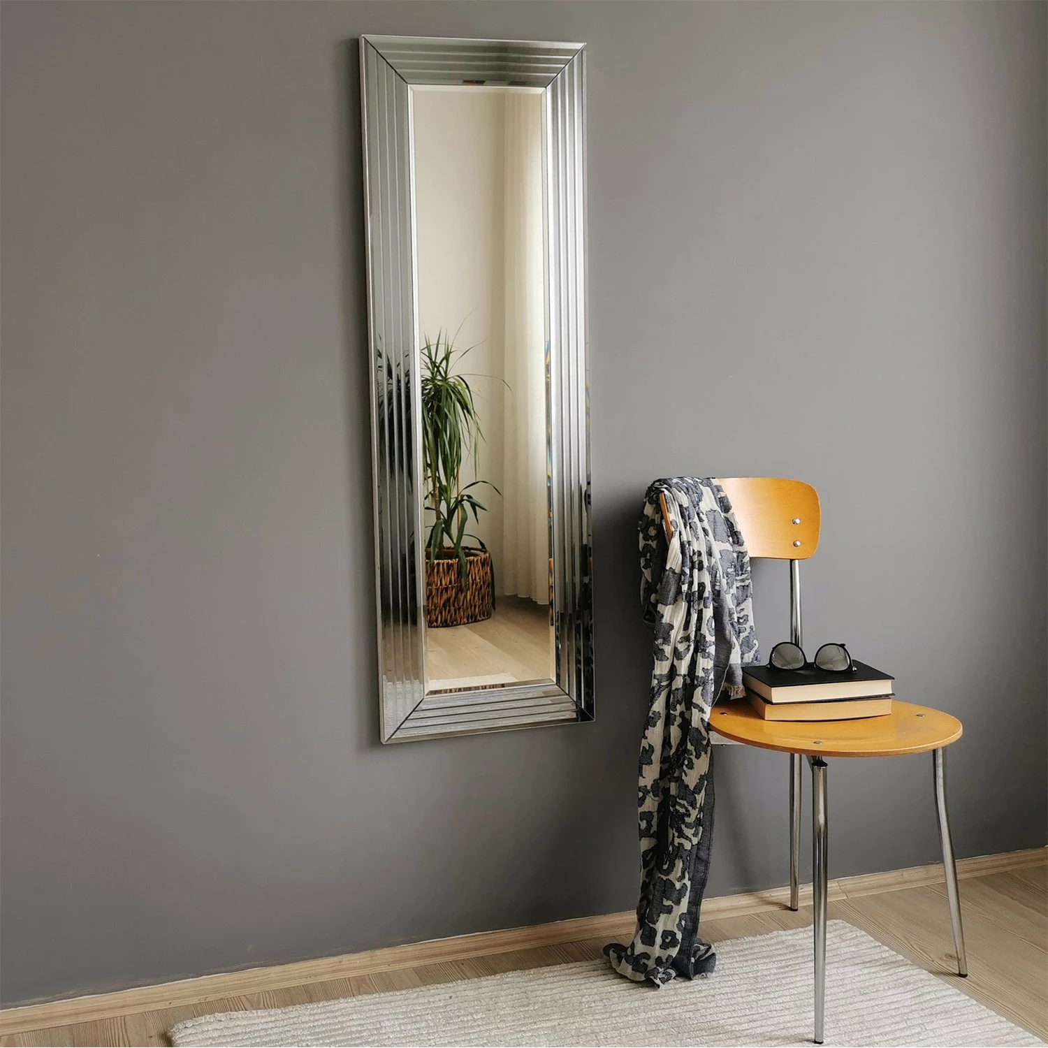 Pasqyrë moderne, ngjyrë argjendi, Skye Decor, A302D, 40x120cm