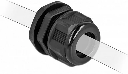 Glandë kablli DeLOCK PG16, për kabllo të rrumbullakët 9 mm, IP68, 2 copë, e zezë