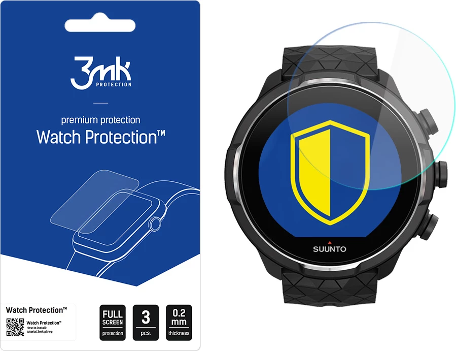Xham mbrojtës për smartwatch 3mk Protection FlexibleGlass për Suunto 9 Baro Titanium, set 3 copë