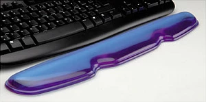 Mbështetëse kyçi për tastierë ROLINE, silikon, 455x80x22 mm, blu transparente
