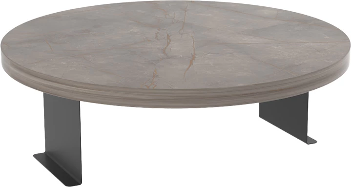 Tavolinë anësore Linea, ngjyrë antracit, këmbë metali të zeza, D35.5x5cm