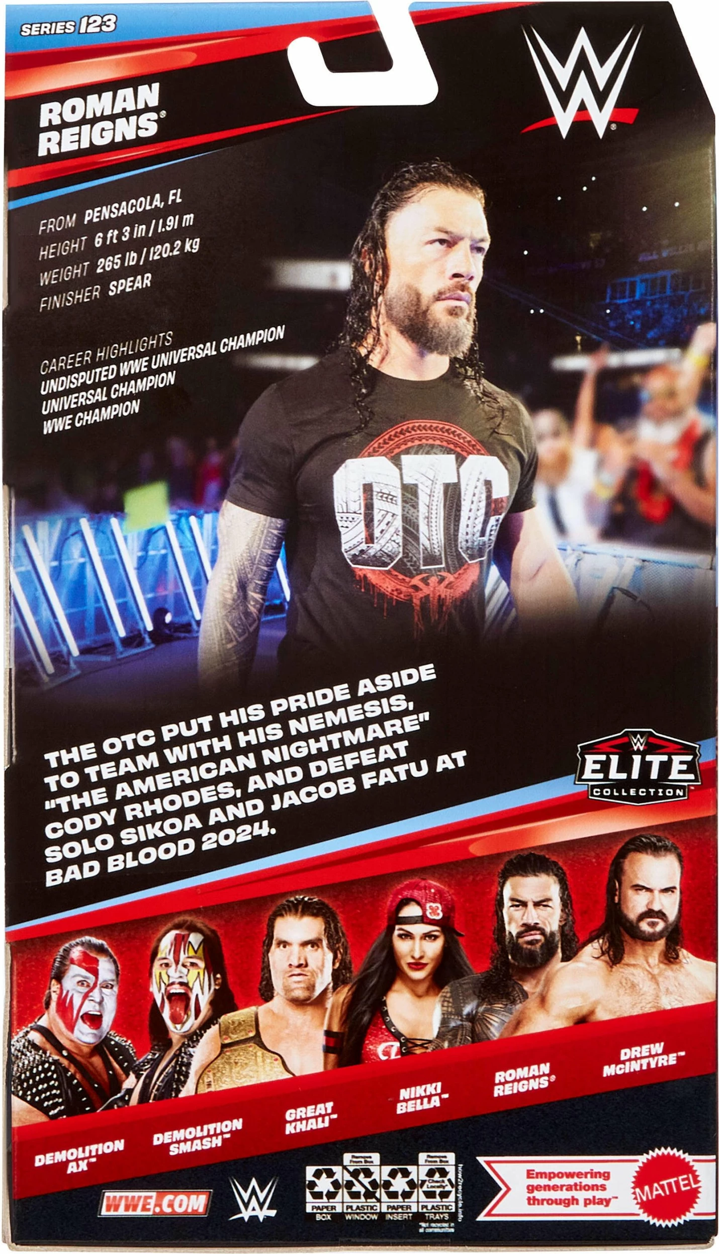 Figurinë aksioni Mattel WWE Elite Collection Roman Reigns JHT62 15 cm, me aksesorë