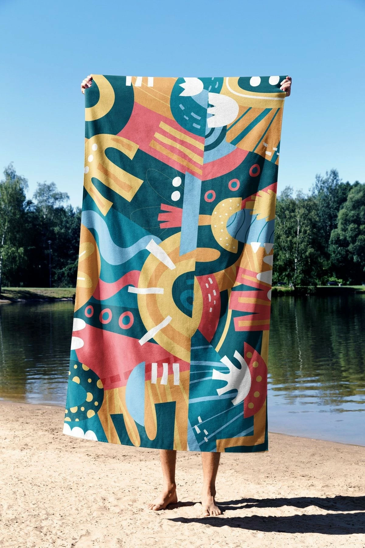 Peshqir plazhi Mijolnir, Move Like Matisse, 70x130cm, shumëngjyrësh